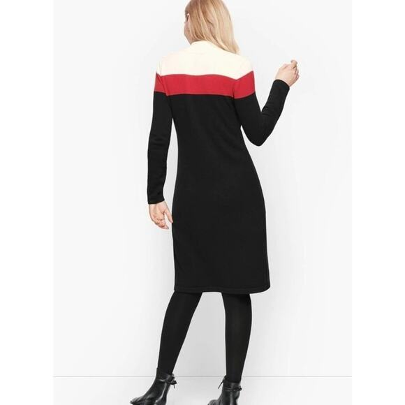 TALBOTS MOCKNECK COLORBLOCK SWEATER DRESS size medium NEW!!!!! - Picture 1 of 5
